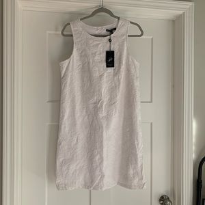 Adriana Papell White embroidered sleeveless dress